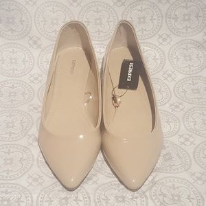Express Nude Pointed Toe Flats, Size 9, NWT